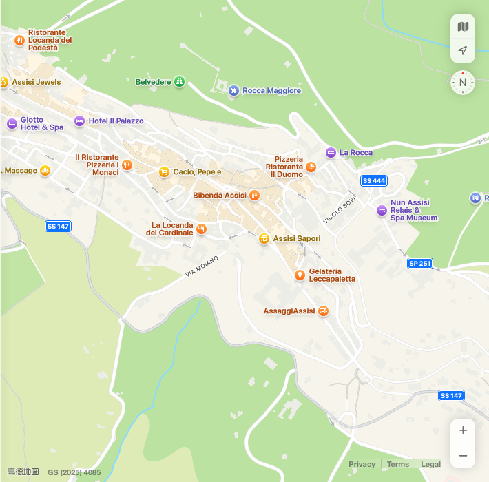 Mappa della Trattoria Spadini ad Assisi